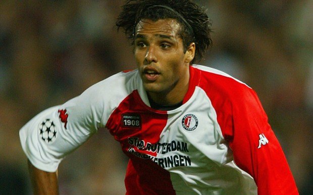 Pierre van Hooijdonk to Sign For Birmingham City...ROTTERDAM - SEPTEMBER 18: (FILE PHOTO) Pierre van Hooijdonk of Feyenoord in action during the UEFA Champions League First Group-Stage Group E match between Feyenoord and Juventus played at the De Kuip Stadium, in Rotterdam, Holland on September 18, 2002. Van Hooijdonk is poised to sign for Birmingham City June 13, 2003. (Photo by Ben Radford/Getty Images)